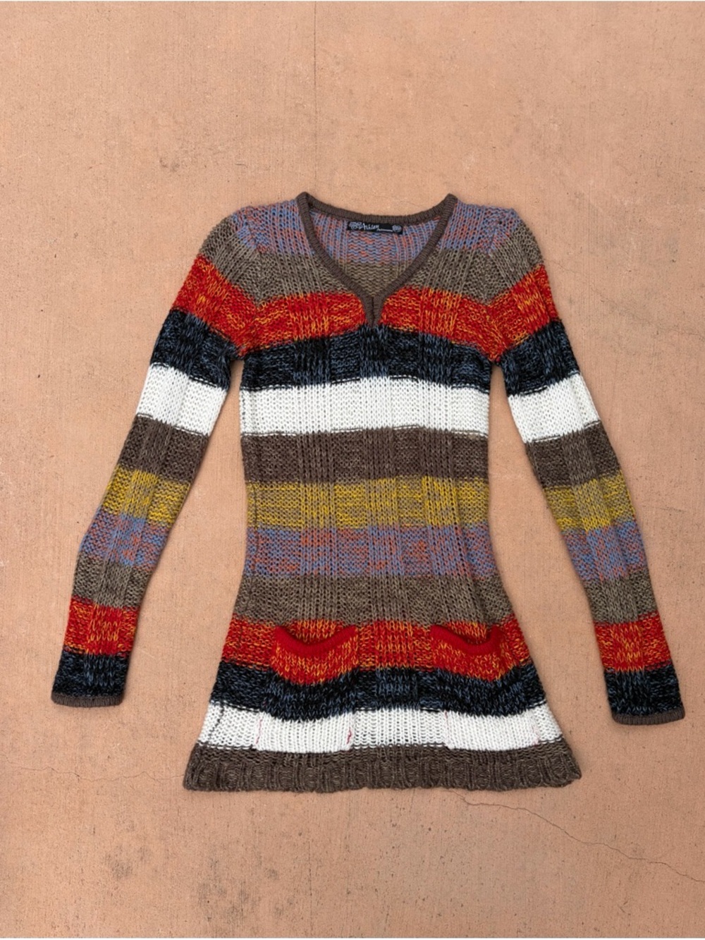 Ashley By 26 International Multicolored V-Neck Sweater